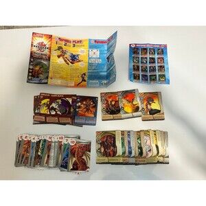 Lot of 80 Bakugan Battle Brawlers 2008 Trading Cards Bundle With Rule Book